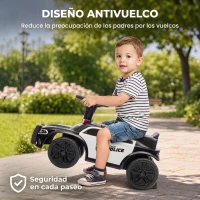AIYAPLAY Coche Correpasillos de Policía para Niños de 18-36 Meses con Luz Música y Espacio de Almacenaje 65x29,5x36 cm Negro(m-5)