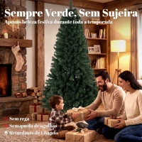 HOMCOM Árvore de Natal Artificial 200 cm com 1000 Ramos, Base Dobrável, Design por Secções e Montagem Fácil, Verde(m-4)