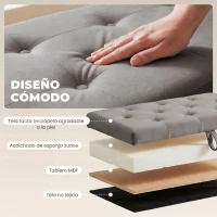 HOMCOM Puff Almacenaje, Banco Almacenaje 141L 137x41x42 cm Tapizado en Terciopelo Baúl de Almacenamiento Carga 240 kg Gris(m-5)