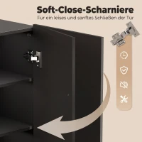 HOMCOM 5-stufiger Schuhschrank für 20 Paar Schuhe, verstellbare Regale, für Eingangsbereich, Flur, Schwarz(m-5)