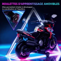 AIYAPLAY Moto Électrique Enfants 6 V, Voiture Électrique Enfants avec Roues d'Entraînement, Musique, Effets Lumineux, Rouge(m-5)