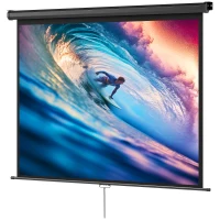 HOMCOM Écran de projection de 84 pouces, écran vidéoprojecteur, 4:3 4K HD, fixation mur ou plafond, 181l x 8P x 138H cm, noir(m-12)