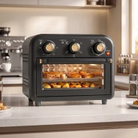 HOMCOM Air Fryer Toaster Oven, Convection Countertop Oven, with Adjustable Temperature and Timer, 12 L, Black(m-2)