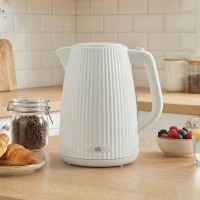 HOMCOM Hervidor Eléctrico 1,7L 2200W con Filtro Antical Desmontable Apagado Automático Base Giratoria 360° Crema(m-10)