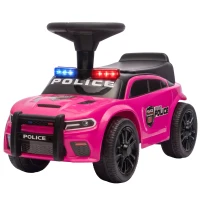 AIYAPLAY Carro Andador de Polícia para Crianças 18-36 Meses com Luz, Música e Arrumação, 65x29,5x36 cm, Rosa(m-11)