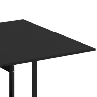 HOMCOM Four-Person Drop Leaf Table - Black Wood-Effect(m-12)