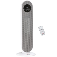 HOMCOM Calefactor Eléctrico Cerámico PTC 1300/2000W con Control Remoto 15–40 °C Oscilación de 45° Temporizador 12H Blanco
