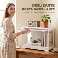 HOMCOM Vitrine Expositora para Coleções com Porta Acrílica Elevatória Deslizante para Figuras Decorativas 59x30x40 cm Branco(m-17)