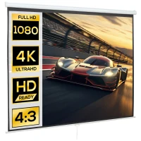 HOMCOM Projectiescherm 203 x 152 cm 100 Inch 4:3/ 16:9 Handmatig voor Thuisbioscoop(m-15)