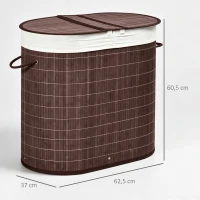 HOMCOM Voederstation Verhoogde voerbakken, inclusief opbergruimte, 60 cm x 30 cm x 34 cm, Bruin + Zilver(m-3)