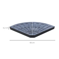 Outsunny Gewichten voor zonneschermvoet, zonnescherm, 2-delig. Set met handvat kunsthars 30 kg(m-3)