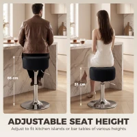 HOMCOM Bar Stool Adjustable Swivel Chair Velvet-Feel Seat 1 Piece, Black(m-4)