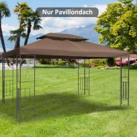 Outsunny Ersatzdach für Gartenpavillons 3x4m Polyester Kaffee(m-2)