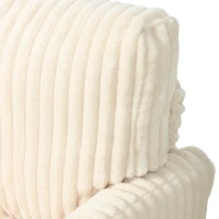HOMCOM Corduroy Single Sofa Armchair, Modern Accent Chair with Stripes, Turned Legs and Wide Seat, Cream(m-10)