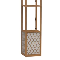 HOMCOM Duo Light Floor Shelves - Natural Wood Finish(m-10)