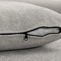 HOMCOM Sofá de Canto em Chenille, Sofá 3 Lugares em L 242 cm com Chaise Longue, Assento Profundo, Braços Largos, Cinza Claro(m-8)