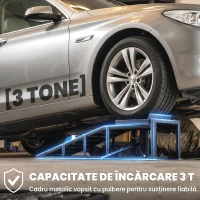 HOMCOM 2 Rampe Hidraulice Auto, Portanță 3T, Înălțime 23-32.5cm, Negru(m-5)