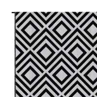 Outsunny Reversible Outdoor Rug, Plastic Straw Mat w/ Carry Bag Ground Stakes for Garden RV Picnic Beach Camping 182x274cm Black(m-13)