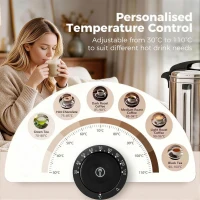 HOMCOM 13L Catering Urn, 2500W Stainless Steel Hot Water Boiler Dispenser with Thermostat, Keep Warm Function and Easy Pour Tap(m-5)