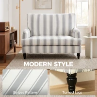HOMCOM Velvet Single Sofa Armchair, Modern Accent Chair with Stripes, Turned Legs and Wide Seat, Grey(m-4)