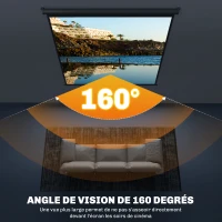 HOMCOM Écran de projection TV et Home Cinema de 99 Pouces vidéo projecteur 1:1 4K HD, 178L x 178H cm(m-5)