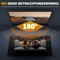 HOMCOM Beamer Leinwand mit Stativ 221 x 124 cm 100 Zoll 16:9 HD 4K Rollo-Leinwand(m-4)