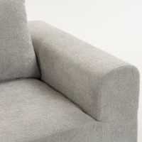 HOMCOM Sofá de Canto em Chenille, Sofá 3 Lugares em L 242 cm com Chaise Longue, Assento Profundo, Braços Largos, Cinza Claro(m-6)