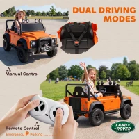 AIYAPLAY Kids Ride On Car with Remote Control, Music, Horn, 4 Spring Suspension Wheels, LED Lights for 3-5 Years Old, Orange(m-5)