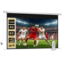 HOMCOM Beamer-Leinwand, Projektionsleinwand, 16:9, 100 Zoll, Fernbedienung, Motor(m-12)