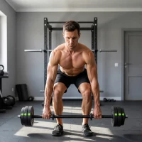 SPORTNOW Haltères 2 en 1 réglables, haltères libres avec poignées antidérapantes, 15 kg - barres incluses noir et vert(m-11)