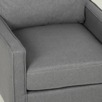 HOMCOM Accent Chair, Removable Pillow Linen Armchair with Comfy Spring Cushion for Living Room, Bedroom, Study, Dark Grey(m-10)