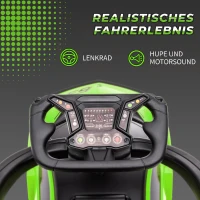 AIYAPLAY Rutschauto mit Schiebstange 2-in-1 Rutschfahrzeug mit Lenkrad mit Hupe Fußstütze Sitzstauraum Grün(m-7)