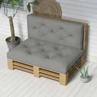 Outsunny Sitzpolster Sitzkissen Polsterauflage, mit Knopfheftung, 120 x 80 x 12 cm, Grau(m-7)