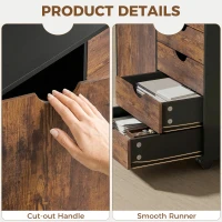 HOMCOM Multi-Storage Mobile Office Storage Cabinet - Rustic Brown(m-7)
