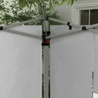 Outsunny Paredes Laterales para Carpa de 3 x 3 / 3 x 4 m 2 Paneles de Tela Oxford de 295x195 cm con Ventana para Fiestas Gris(m-8)