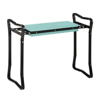 Outsunny Tabouret de Jardin Pliable agenouilloir de Jardin siège Jardinage avec Coussin Acier EVA Noir Vert(m-12)