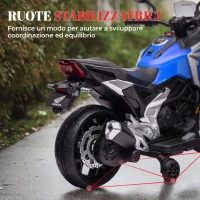 AIYAPLAY Moto Elettrica per Bambini 3-6 Anni Licenza Honda, 12V Doppi Motori, Rotelle, 3 km/h, Max 30kg, Blu(m-6)