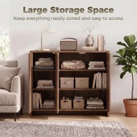 HOMCOM Sideboard Cabinet, Modern Storage Cabinet with 3 Doors and Adjustable Shelves for Living Room, Dining Room, Brown(m-4)