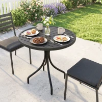 Outsunny Φ66cm Galvanised Steel Garden Table - Grey(m-8)