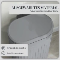 HOMCOM Prullenbak 30L Pedaalemmer met deksel voetpedaal uitneembare binnenemmer soft-close functie 36,5 x 31,2 x 60,8 cm, Grijs(m-6)