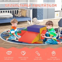 HOMCOM 4 Blocuri Construcție Modulare Moi Copii Vârste Cuprinse Între 1-3 Ani(m-4)