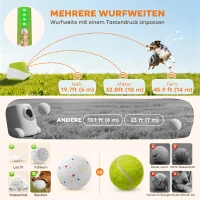 PawHut Automatischer Ballwerfer Interaktive Ballwurfmaschine mit 3 Bälle 3 Distanzen 6m/10 m/14m für kleine mittlere Hunde Grün(m-5)