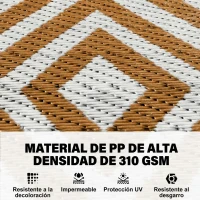 Outsunny Alfombra Exterior Reversible 182x274 cm de Plástico Impermeable para Terraza Patio Camping Playa Rojo y Blanco(m-4)