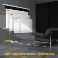 HOMCOM Beamer-Leinwand, Projektionsleinwand, 16:9, 100 Zoll, Fernbedienung, Motor(m-6)