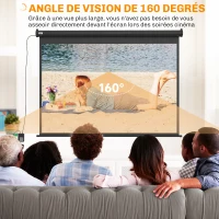 HOMCOM Écran vidéoprojecteur motorisé et électrique 84 Pouces, 4:3 4K HD, panneau de commande et télécommande(m-5)