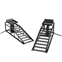 HOMCOM 2 Rampe Hidraulice Auto, Portanță 3T, Înălțime 23-32.5cm, Negru(m-11)