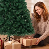 HOMCOM 6ft Artificial Christmas Tree, Fir Hinged Xmas Tree with 700 Branch Tips, Foldable Steel Stand, Green(m-12)