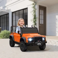 AIYAPLAY Kids Ride On Car with Remote Control, Music, Horn, 4 Spring Suspension Wheels, LED Lights for 3-5 Years Old, Orange(m-14)