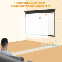 HOMCOM Projectiescherm, 100 inch, 4:3, 203x152 cm, Zwart(m-7)