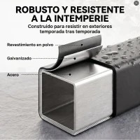 Outsunny Estante de Leña con Funda Oxford 600D Leñero de Acero Galvanizado Robusto Carga 250 kg para Interior y Exterior Negro(m-8)